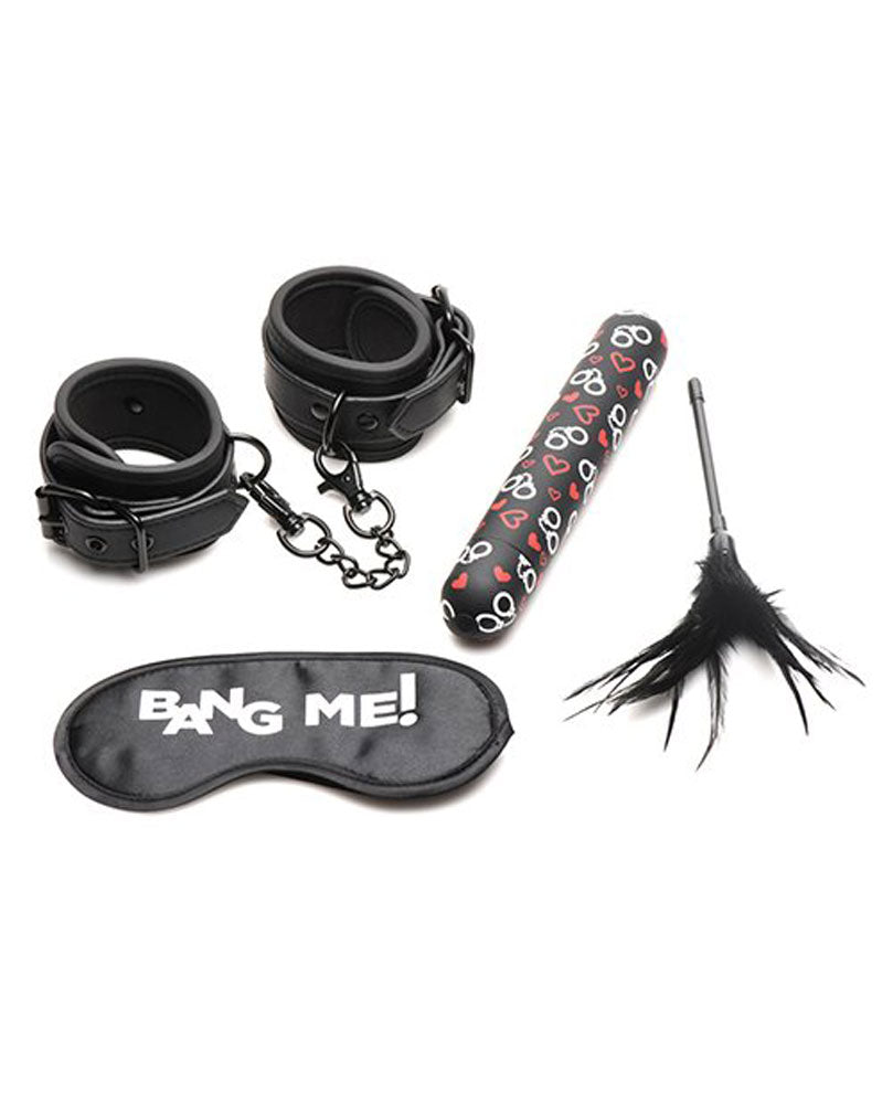 "Bang - Bondage Kit - XL Bullet, Cuffs, Tickler and Blindfold - Black BNG-AH047"