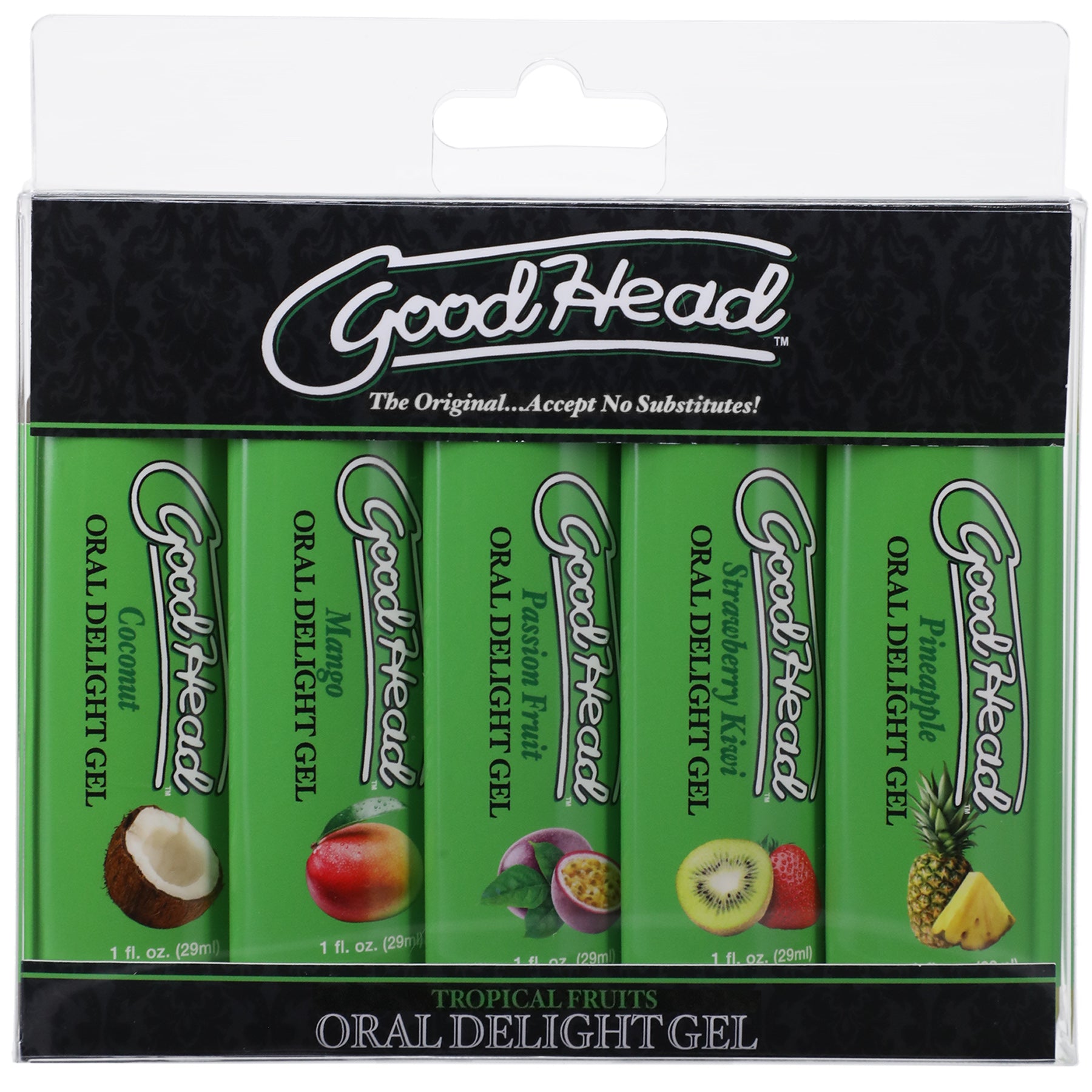 "Goodhead - Oral Delight Gel - Tropical Fruits - 5 Pack - 1 Fl. Oz. DJ1361-31-BX"