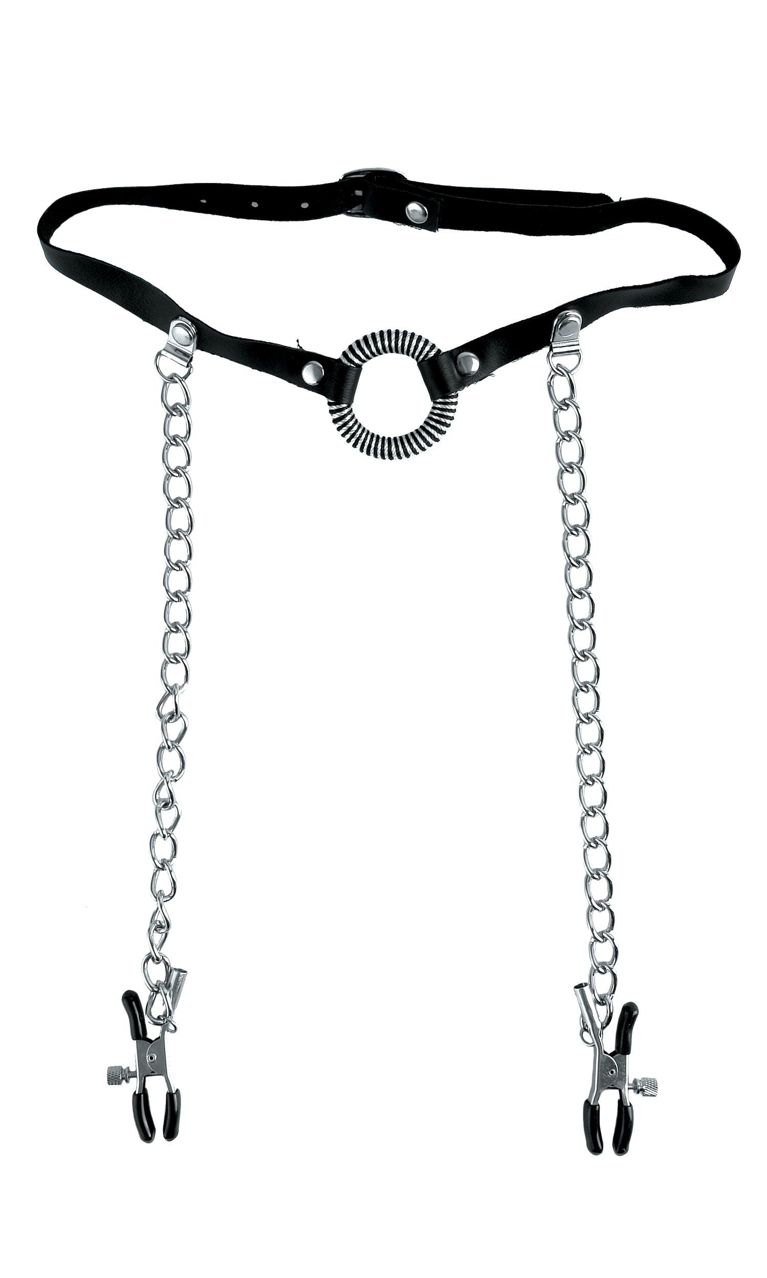 "Fetish Fantasy Series O-Ring Gag With Nipple Clamps PD3845-23"
