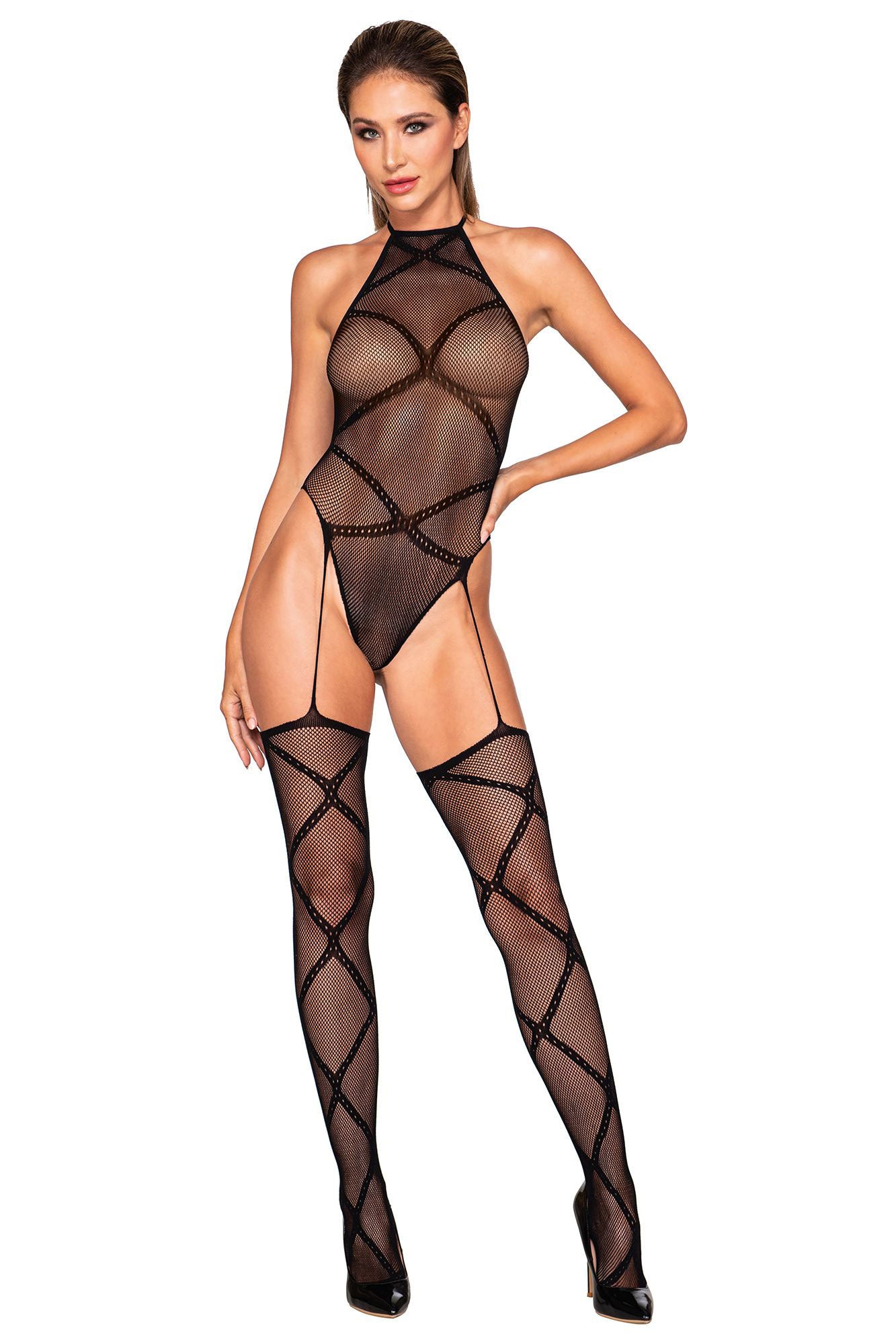 "Teddy Bodystocking - One Size - Black DG-0385BLKOS"