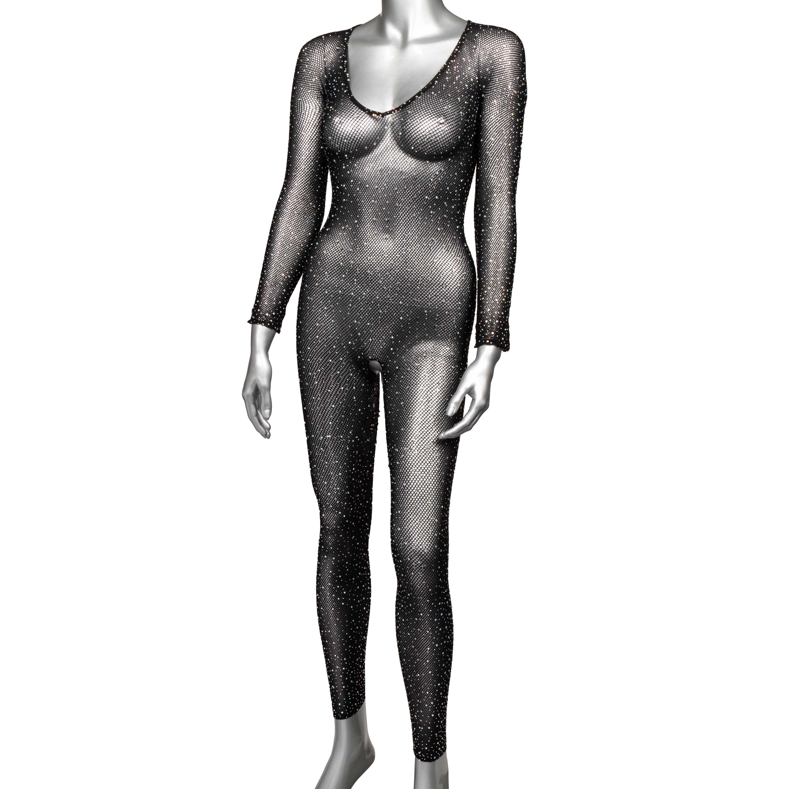 "Radiance Crotchless Full Body Suit - One Size - Black SE3002353"