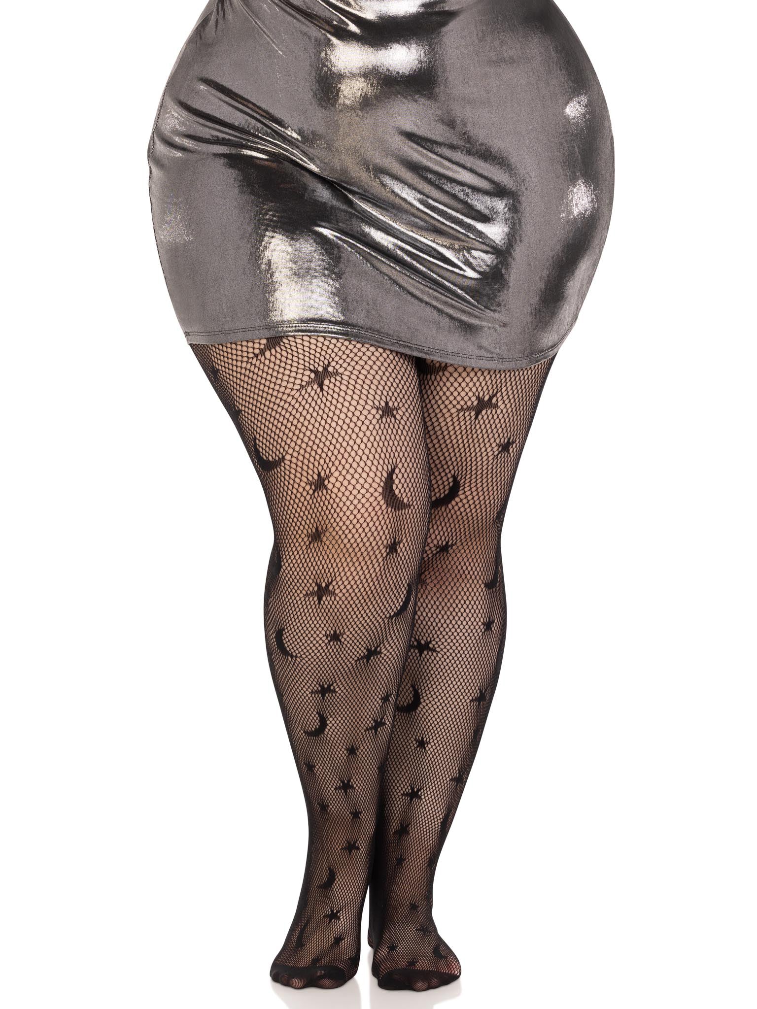 "Celestial Net Tights - 1x/2x - Black LA-9754XBLK1X2"
